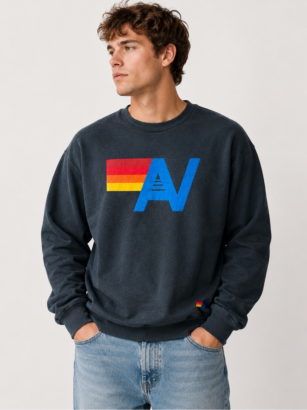 Aviator Nation LOGO SWEATSHIRT - Charcoal -Large (Unisex) brand new!